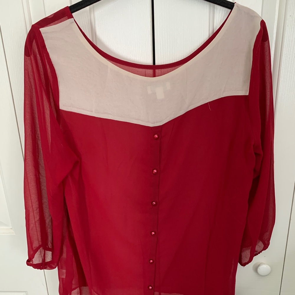 Charming Charlie Button Back Blouse